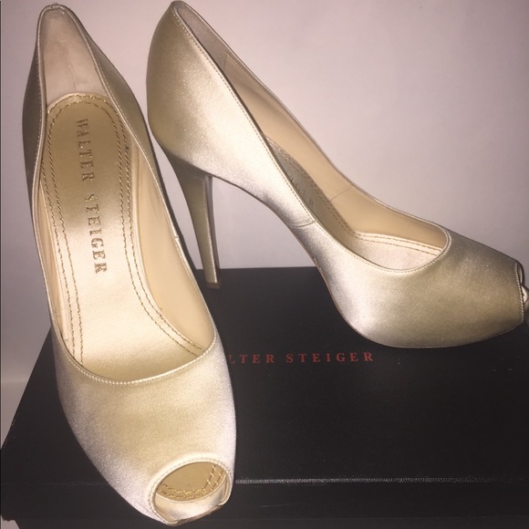 Walter Steiger Satin Wedding Pumps - Picture 1 of 4
